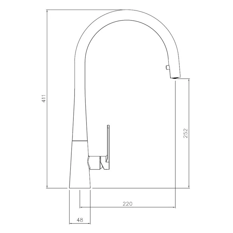 Abode Coniq R Single Lever Kitchen Mixer Tap With Pull Out Chrome 5 Abode Coniq R Single Lever Kitchen Mixer Tap With Pull Out Chrome - Image 3