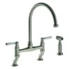 Abode Astbury Bridge Kitchen Mixer Tap With Handspray Pewter
