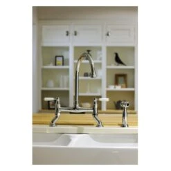 Abode Astbury Bridge Kitchen Mixer Tap With Handspray Pewter -Home Furnishings abode at3011 3