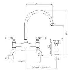 Abode Astbury Bridge Kitchen Mixer Tap With Handspray Pewter -Home Furnishings abode at3011 4