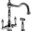Abode Bayenne Dual Lever Mono Sink Mixer With Handspray Chrome 1 Abode Bayenne Dual Lever Mono Sink Mixer With Handspray Chrome -Home Furnishings abode at3025