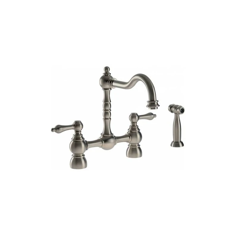 Abode Bayenne Dual Lever Bridge Mixer With Handspray Pewter 3 Abode Bayenne Dual Lever Bridge Mixer With Handspray Pewter