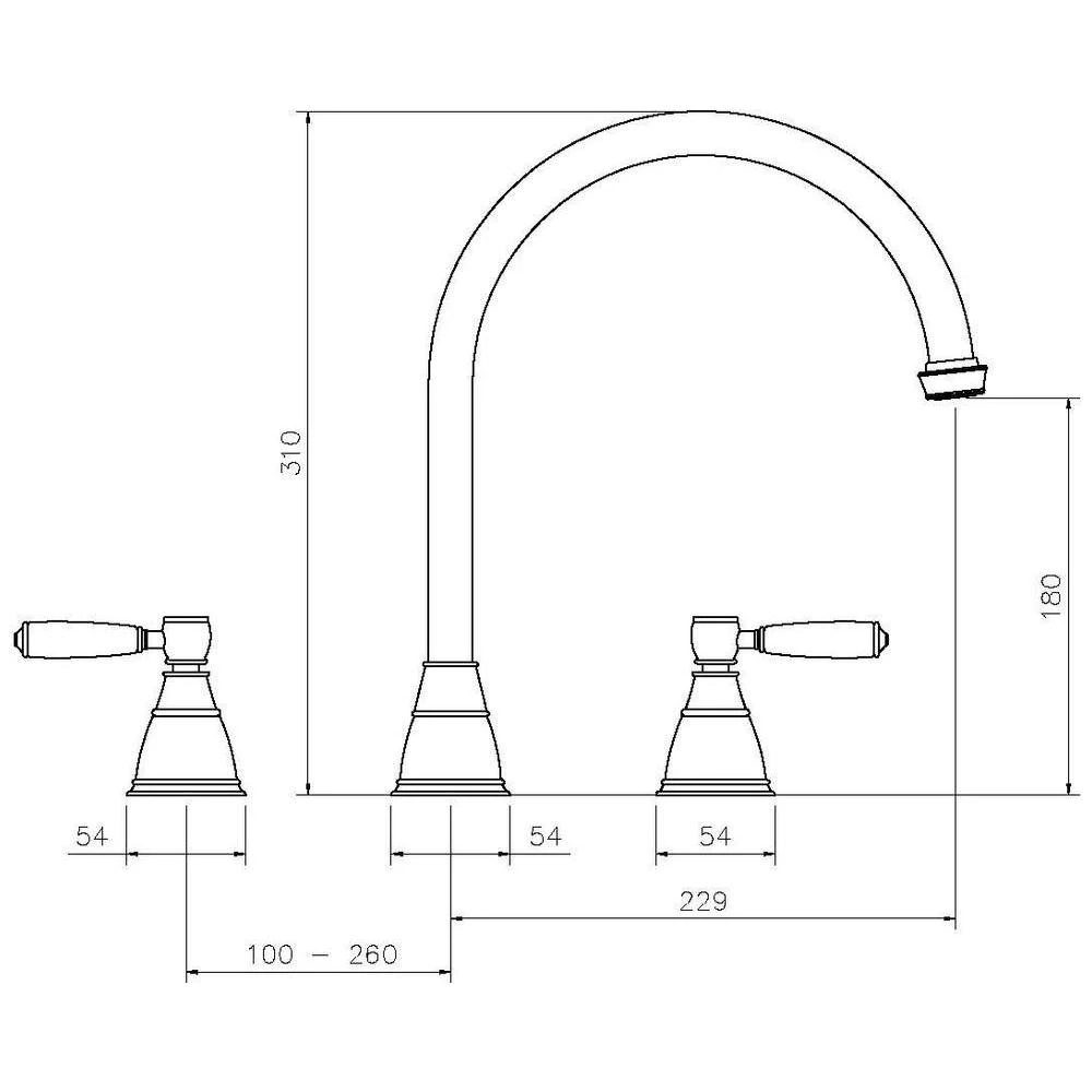 Abode Astbury 3 Part Sink Mixer Pewter 4 Abode Astbury 3 Part Sink Mixer Pewter - Image 2