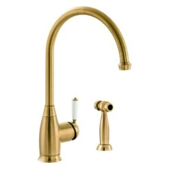 Abode Astbury Single Lever Kitchen Mixer With Handspray Forged Brass