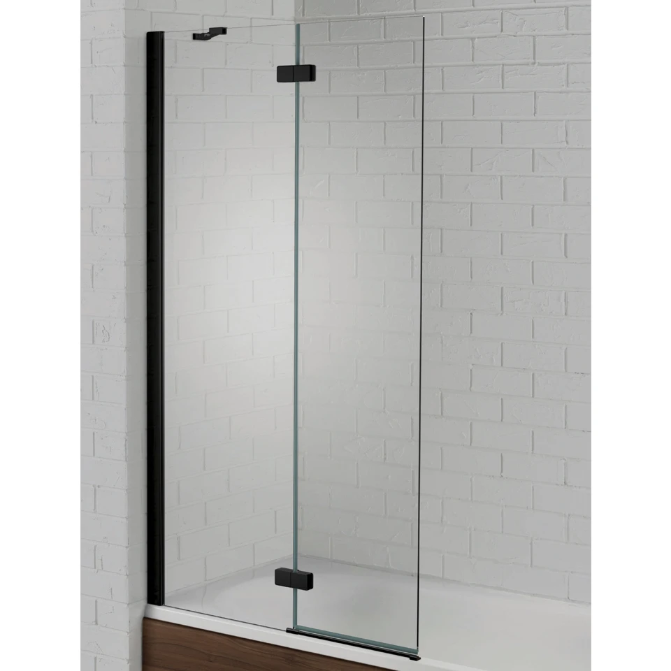 Aquadart Venturi 6 Hinged Bath Screen Black Left Hand 3 Aquadart Venturi 6 Hinged Bath Screen Black Left Hand