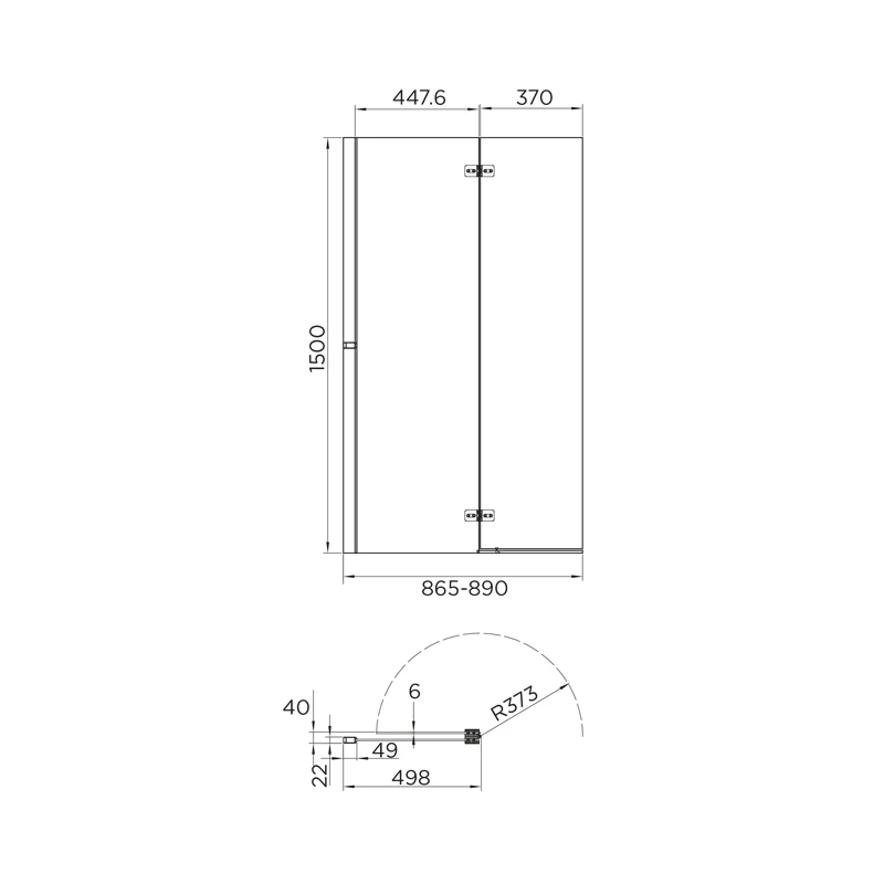 Aquadart Venturi 6 Hinged Bath Screen Black Left Hand 4 Aquadart Venturi 6 Hinged Bath Screen Black Left Hand - Image 2