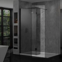 Aquadart 10mm Hinged Return Panel Smoked/Black Chrome