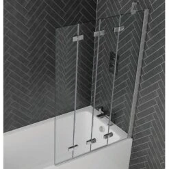 Aquadart Venturi 6 Frameless 4 Fold Bath Screen Right Hand