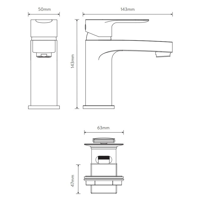 Aqualisa Central Basin Mixer Tap Large Chrome 4 Aqualisa Central Basin Mixer Tap Large Chrome - Image 2