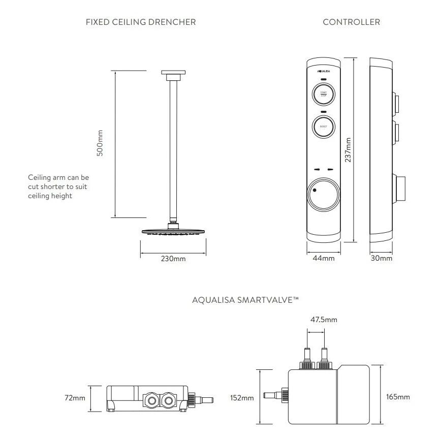 Aqualisa ISystem Smart Concealed Shower With Wall Head (HP/Combi) 4 Aqualisa ISystem Smart Concealed Shower With Wall Head (HP/Combi) - Image 2