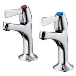 Armitage Shanks Alterna 21 1/2″ High Neck Pillar Taps, Lever