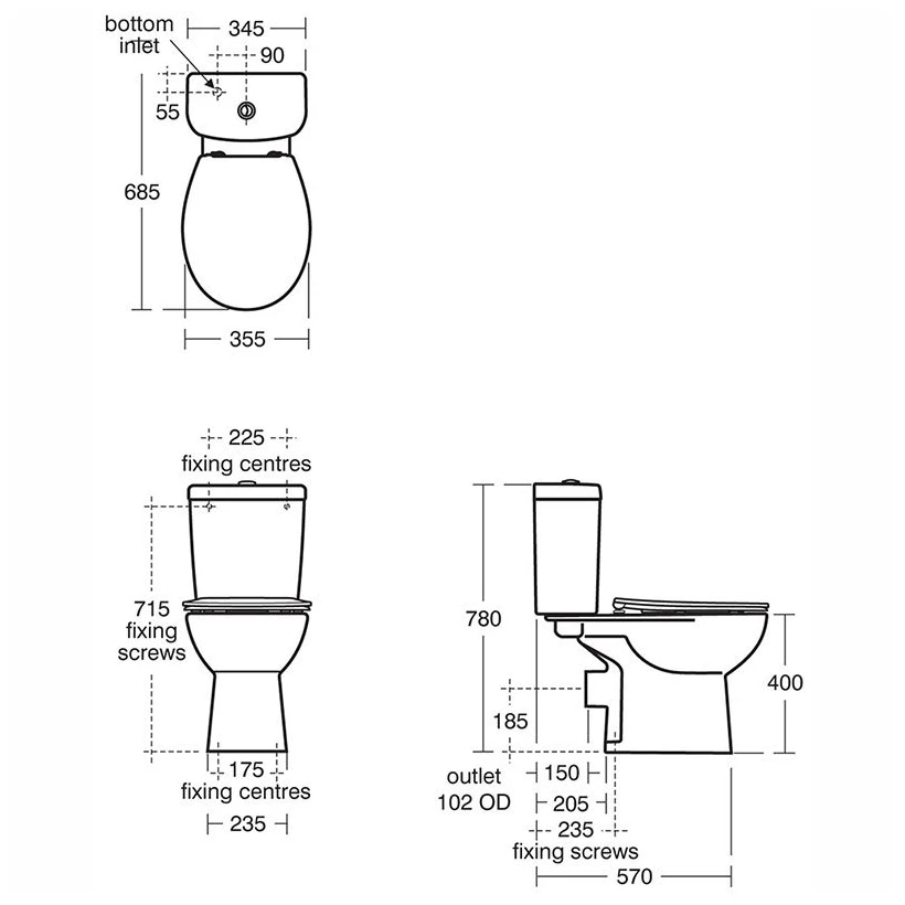 Armitage Shanks Sandringham 21 Toilet With 4/2.6 Litre Cistern & Soft Close Seat 6 Armitage Shanks Sandringham 21 Toilet With 4/2.6 Litre Cistern & Soft Close Seat - Image 4