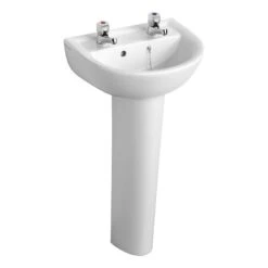 Armitage Shanks Sandringham 21 45cm 2 Hole Basin & Pedestal