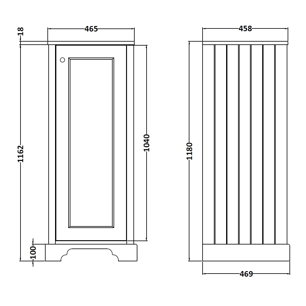 Bayswater Plummett Grey 465mm Tall Boy Cabinet 4 Bayswater Plummett Grey 465mm Tall Boy Cabinet - Image 2