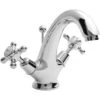 Bayswater White Mono Basin Mixer With Crosshead & Dome Collar -Home Furnishings bayswater bayt205