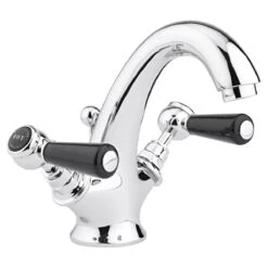 Bayswater Black Mono Basin Mixer With Lever & Hex Collar
