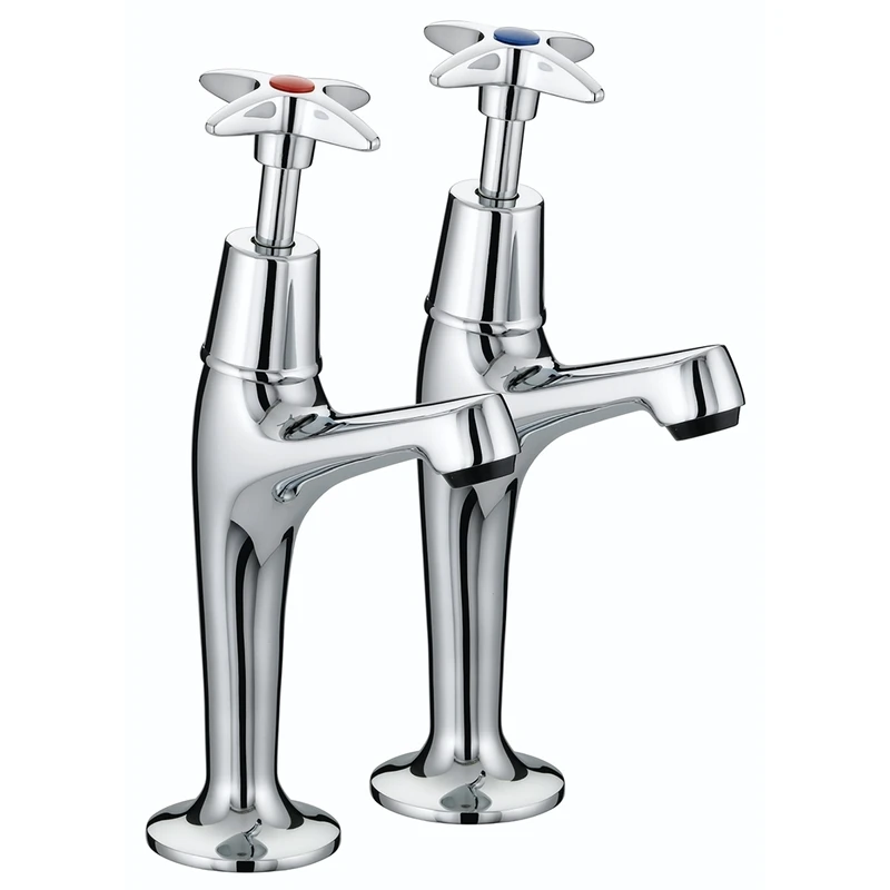 Bristan X Head High Neck Pillar Taps 3 Bristan X Head High Neck Pillar Taps