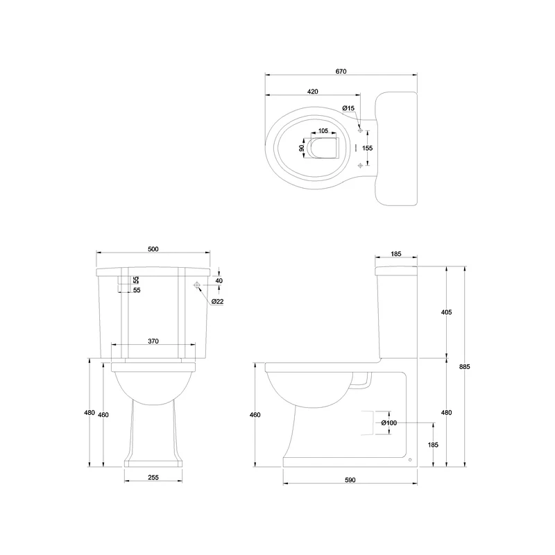 Burlington Arcade Fully Back To Wall Close Coupled Toilet 4 Burlington Arcade Fully Back To Wall Close Coupled Toilet - Image 2