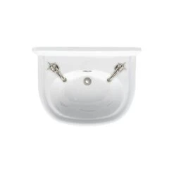 Burlington Arcade 500mm 2 Tap Hole Basin With Nickel Overflow