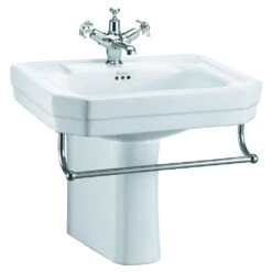 Burlington Victorian 61cm 1 Tap Hole Basin & Semi Pedestal