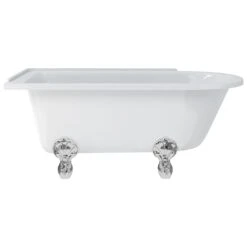 Burlington Hampton 150cm Left Handed Shower Bath, Luxury Feet