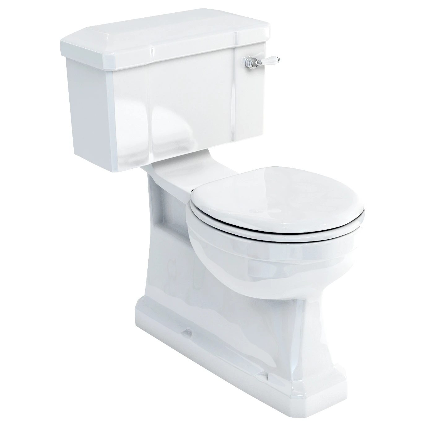 Burlington S Trap Close Coupled Toilet, 52cm Rear Entry Lever Cistern 3 Burlington S Trap Close Coupled Toilet, 52cm Rear Entry Lever Cistern