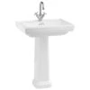 Burlington Riviera 650mm Square No Taphole Basin & Full Pedestal -Home Furnishings burlington riv2nth riv6