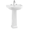 Burlington Riviera 58cm D Shape 3 Taphole Basin & Full Pedestal