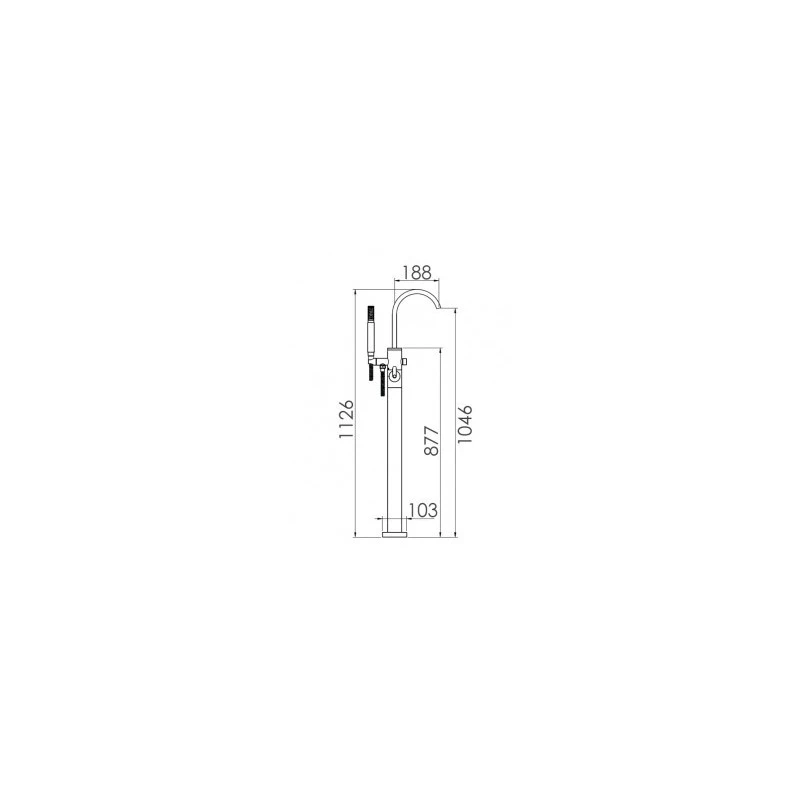 Cifial Technovation M3 Floor Bath/Shower Mixer Chrome 4 Cifial Technovation M3 Floor Bath/Shower Mixer Chrome - Image 2