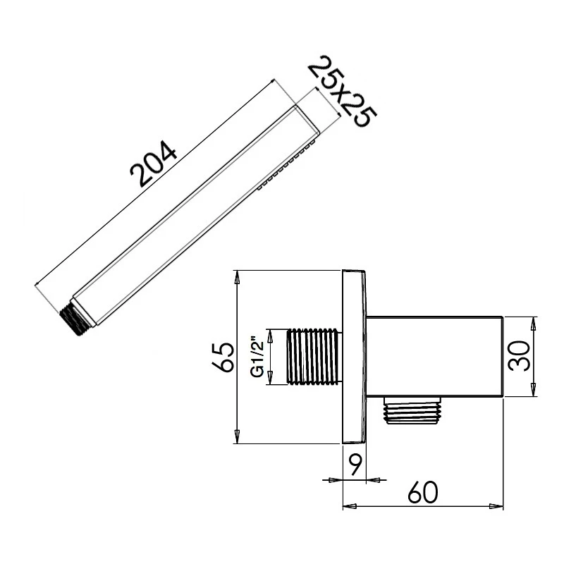Cifial Square Deluxe Flexi Wall Outlet Kit Chrome 4 Cifial Square Deluxe Flexi Wall Outlet Kit Chrome - Image 2