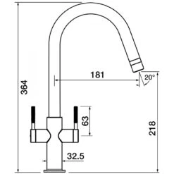 Clearwater Topaz Kitchen Sink Mixer Tap J Spout Brushed Nickel 11 Clearwater Topaz Kitchen Sink Mixer Tap J Spout Brushed Nickel -Home Furnishings clearwater top20bn 6