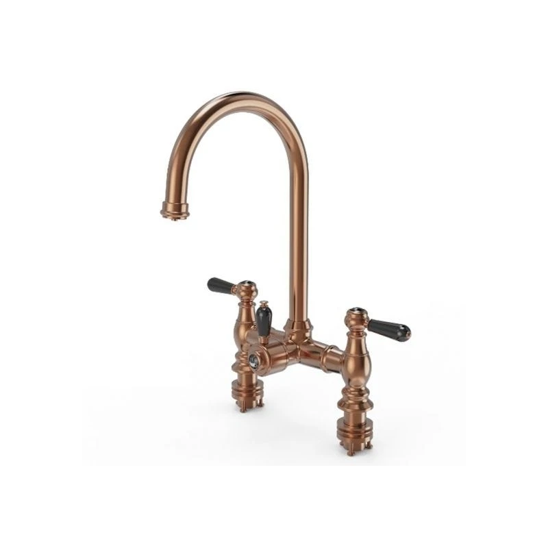 Ellsi 3 In 1 Traditional Bridge Hot Water Kitchen Mixer Brushed Copper/Black 3 Ellsi 3 In 1 Traditional Bridge Hot Water Kitchen Mixer Brushed Copper/Black
