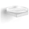 Essentials Urban Square Soap Dish Holder With Glass Dish -Home Furnishings essential ea31015