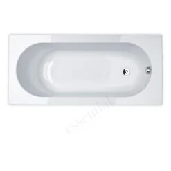 Essential Kingston Rectangular Bath 1600x700mm 0 Tap Holes White