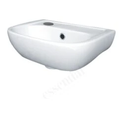 Essential Fuchsia Handrinse Basin Only Left 380mm 1 Tap Hole