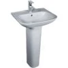 Essential Violet Pedestal Basin Only 450mm 1 Tap Hole White 2 Essential Violet Pedestal Basin Only 450mm 1 Tap Hole White -Home Furnishings essential ec6001