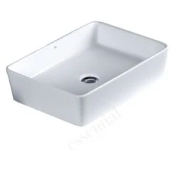 Essential Lavender Square Vessel Basin 550mm 0 Tap Hole White