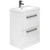 Essential Nevada 600mm 2 Drawer Floor Basin Unit & Basin White -Home Furnishings essential efp302wh