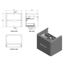 Essential Colorado 600mm Wall Unit & Basin Graphite Grey -Home Furnishings essential efp703gg 2