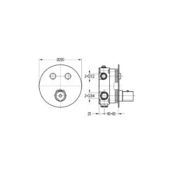 Flova Allore Concealed Thermostatic GoClick 2 Outlet Trim Only 5 Flova Allore Concealed Thermostatic GoClick 2 Outlet Trim Only -Home Furnishings flova altgo2trim 2