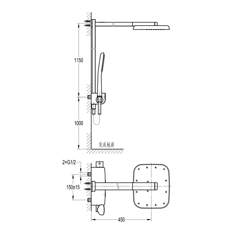 Flova Fusion Exposed Thermostatic GoClick Shower Column 4 Flova Fusion Exposed Thermostatic GoClick Shower Column - Image 2