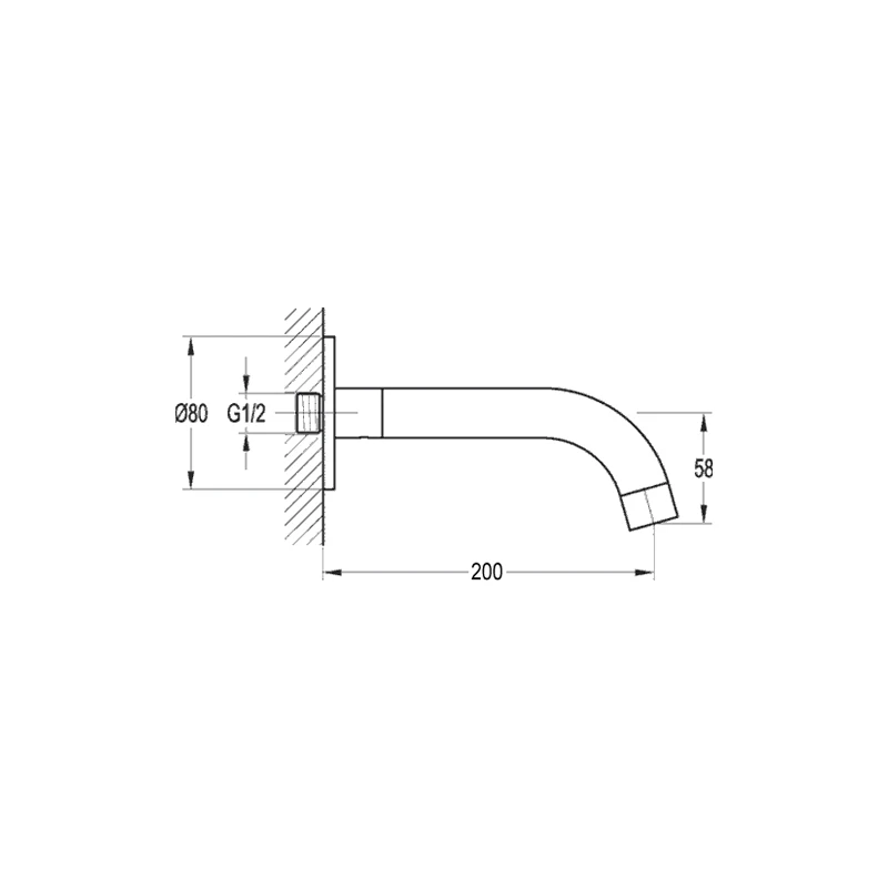 Flova Levo Bath Spout 200mm 4 Flova Levo Bath Spout 200mm - Image 2