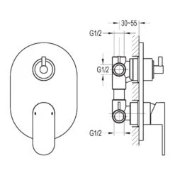 Flova Smart Concealed Manual Shower Mixer With 3-Way Diverter -Home Furnishings flova smshvo3wd 2