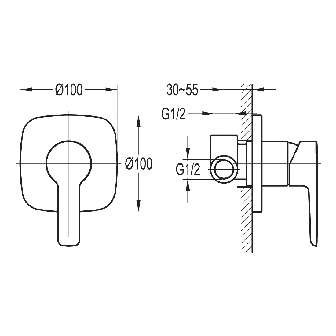 Flova Urban Concealed Manual Shower Mixer With Dual Outlet 4 Flova Urban Concealed Manual Shower Mixer With Dual Outlet - Image 2
