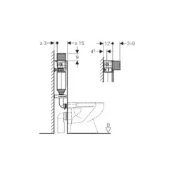 Geberit Omega Concealed Cistern 12cm, Height 98cm -Home Furnishings geberit 109051001 3