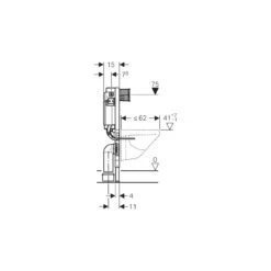 Geberit Duofix Frame For Wall Hung WC H82cm Kappa Cistern 15cm 7 Geberit Duofix Frame For Wall Hung WC H82cm Kappa Cistern 15cm -Home Furnishings geberit 111260001 3