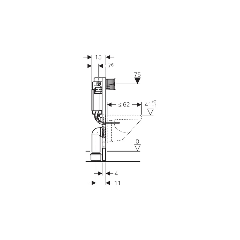 Geberit Duofix Frame For Wall Hung WC H82cm Kappa Cistern 15cm 5 Geberit Duofix Frame For Wall Hung WC H82cm Kappa Cistern 15cm - Image 3