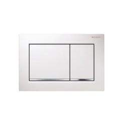 Geberit Omega30 Flush Plate White & Gloss Chrome