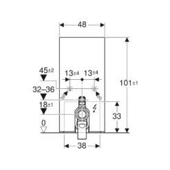 Geberit Monolith Plus For Floorstanding WC 101cm Black Glass/Black Chrome -Home Furnishings geberit 131202sj6 3