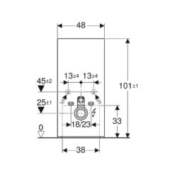 Geberit Monolith Plus For Wall-Hung WC 101cm Black Glass/Black Chrome -Home Furnishings geberit 131221sj6 3